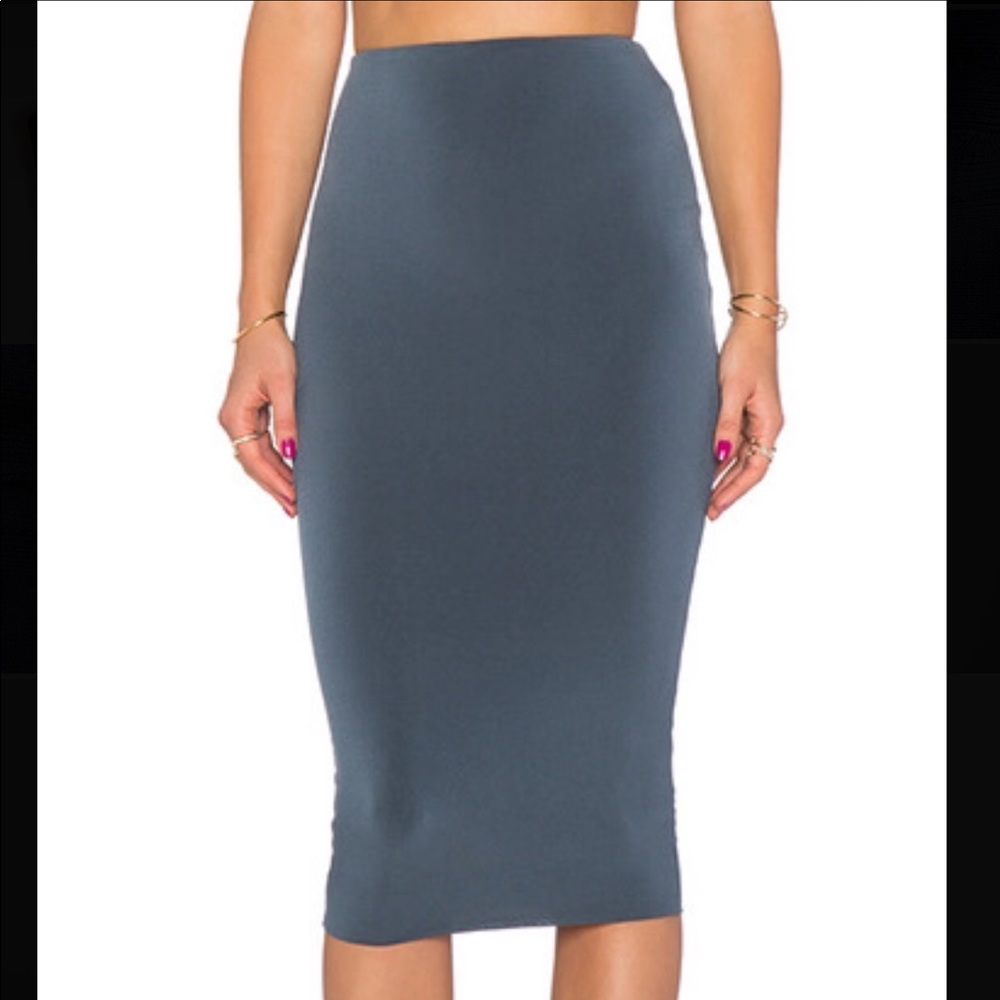 Nookie Slate Blue Midi Pencil Skirt